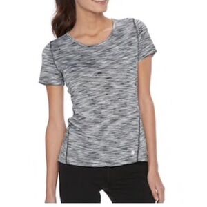 Women’s Tek Gear DryTek Black & White Space-Dye Performance Tee L